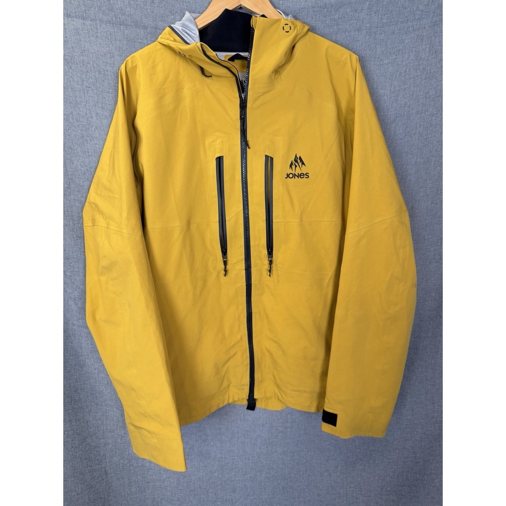 Jones Shralpinist Mens Large Jacket Yellow (Sunrise Gold) Flawed Holes* Ski Snow